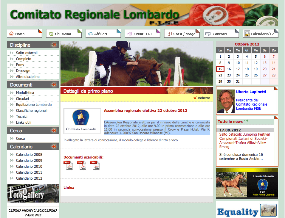 Candidature per le cariche elettive del Comitato Fise Lombardia, quadriennio 2013-2016
