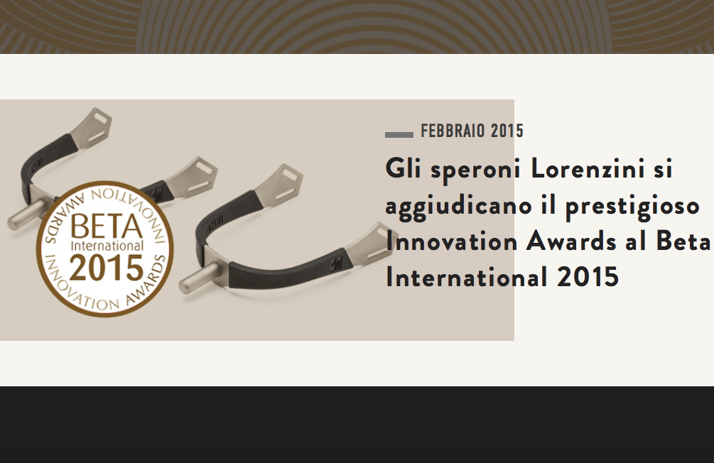 Lorenzini premiata British Equestrian Trade Association’s per i suoi speroni